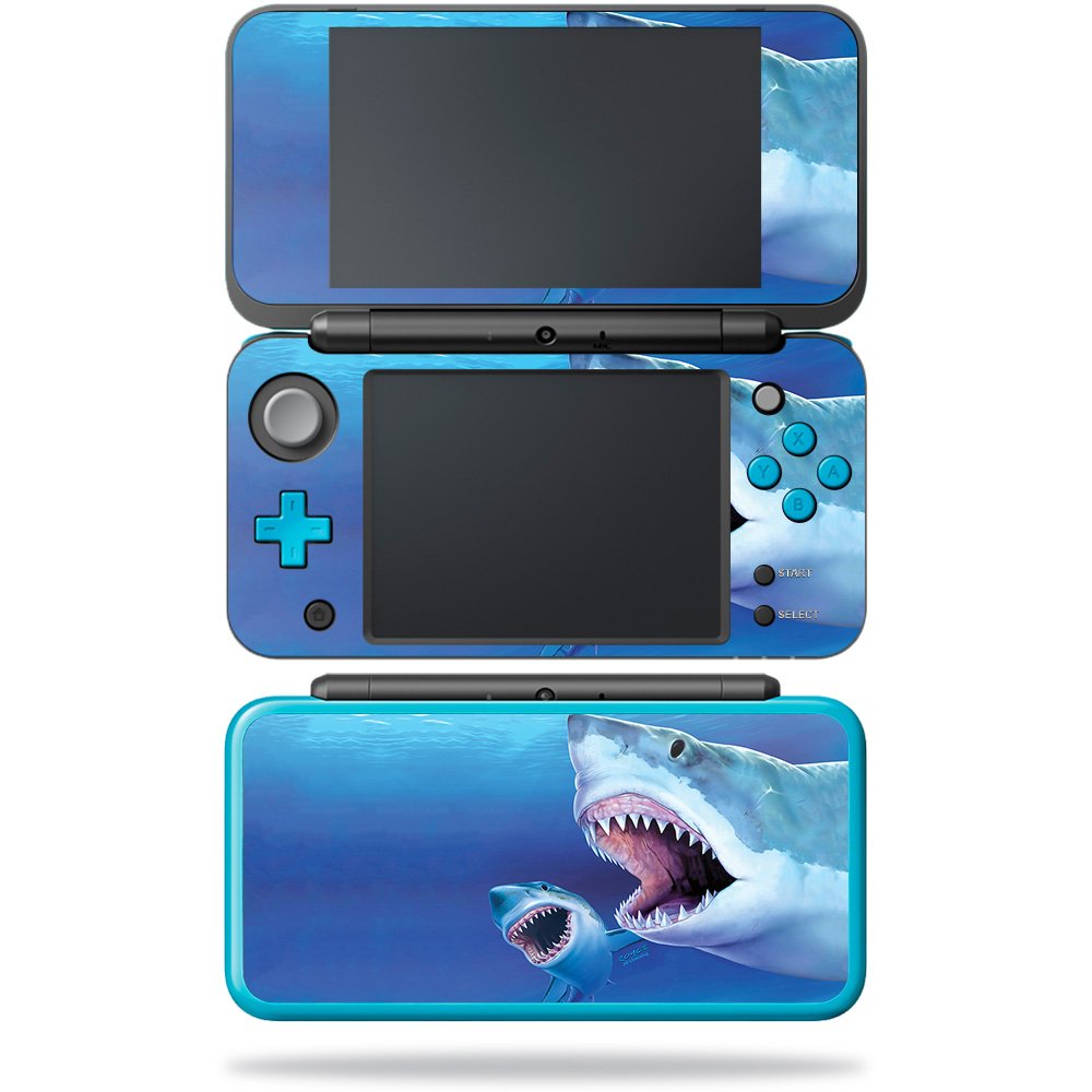 MightySkins Skin Compatible with Nintendo New 2DS XL - Great Whites | Protective, Durable, and Unique Vinyl Decal wrap Cover | E