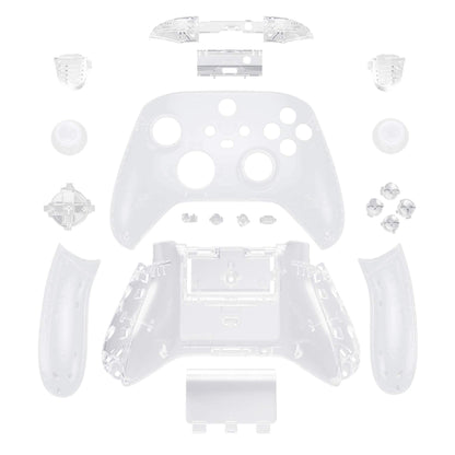eXtremeRate Transparent Clear Controller Housing Shell Case for Xbox Series X/S, Model QX3M501, Custom Replacement Side Rails