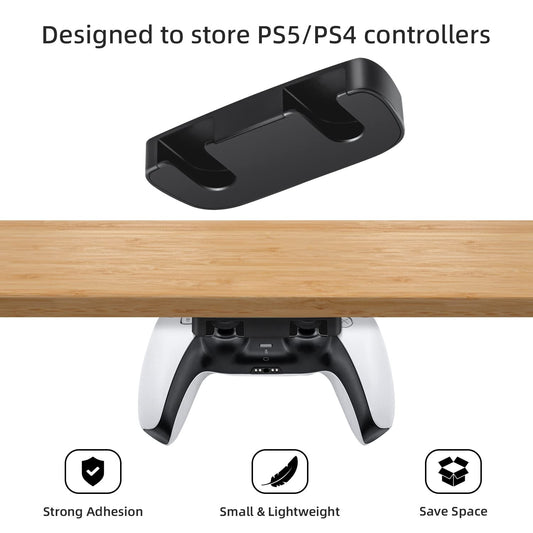 Mcbazel Under Desk Mount for PS5/PS4 Controller - Black, Model MT-050084, Table Stand Holder Compatible with PlayStation 5/4