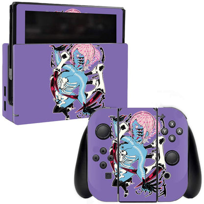 MIGHTY SKINS Nintendo Switch Skin - Skeleton Girl Vinyl Decal Wrap, Durable & Easy to Apply, Model NISWI-Skeleton Girl