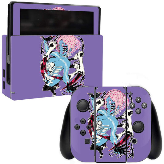 MIGHTY SKINS Nintendo Switch Skin - Skeleton Girl Vinyl Decal Wrap, Durable & Easy to Apply, Model NISWI-Skeleton Girl