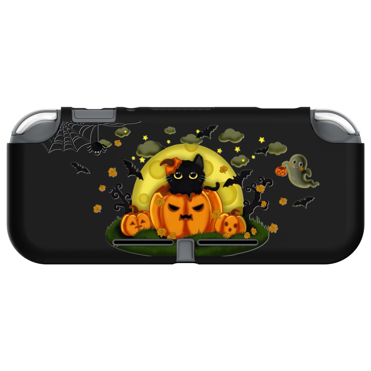 PlayVital Custom Protective Case for Nintendo Switch Lite - Soft TPU Slim Cover, Moon Night Halloween, Model LTU6019