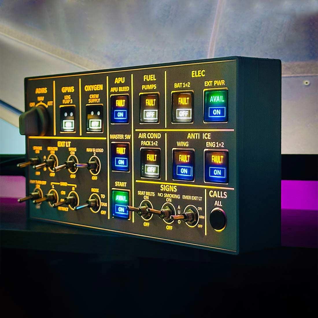 EnuoChbuild Flight Simulator Panel 4-in-1 OVH - Backlit Edition for MSFS 2020/2024, Compatible with FENIX, FBW & ini, Plug and