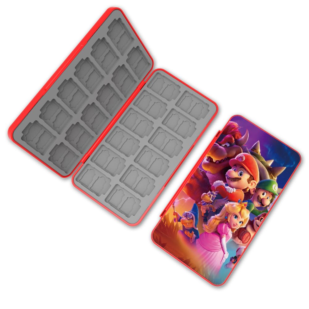 PERFECTSIGHT Cute Game Card Case for Nintendo Switch/Switch Lite/OLED  24 Game Holder refill unit Case for Game Cards and 48 SD Cards  Kawaii Portable Compact Storage Box  Malio Bros