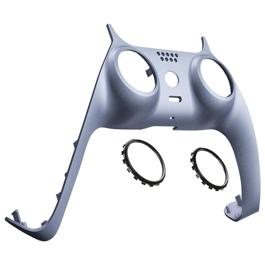 eXtremeRate Sterling Silver Decorative Trim Shell Compatible with P S 5 Controller DIY Replacement Clip Shell  Custom Plates Cover Compatible with P S 5 Controller with Accent Rings