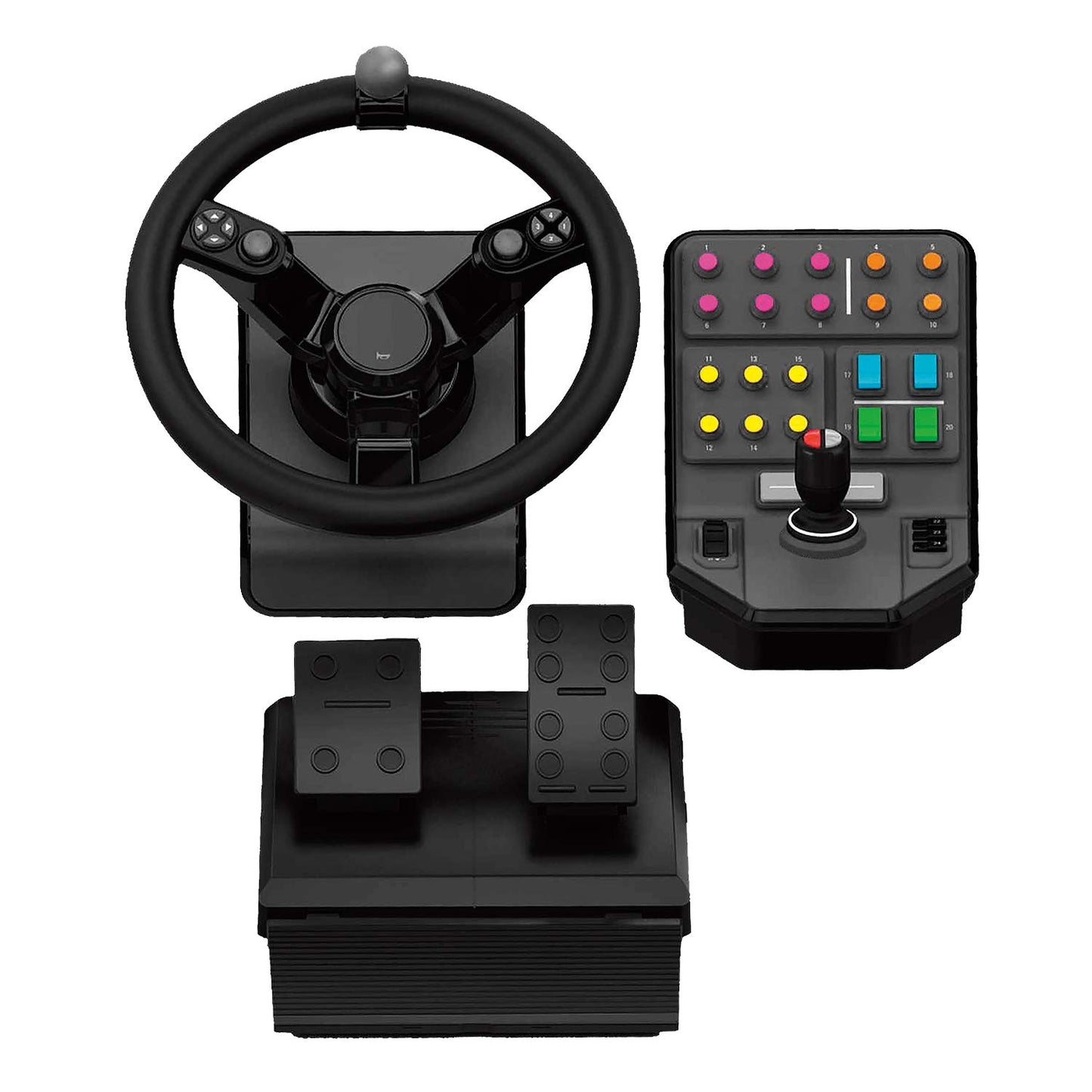 Logitech G Farm Simulator 2nd Gen Steering Wheel Bundle, PC Controller with Pedals, Black