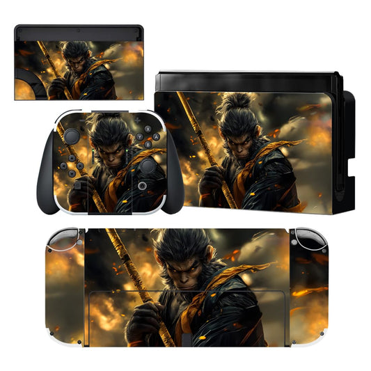 PlayVital for Nintendo Switch OLED Skins Full Set - No-Residue Protective Vinyl Decal Wrap Sticker for Switch OLED Console  Dock  Joycon & Hand Grips - Wasteland Wukong