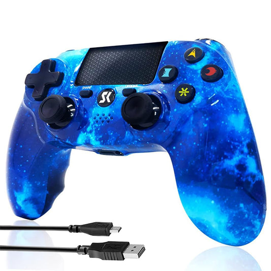 CHENGDAO Wireless Controller for PS4 - RoyaBlue Style, Double Shock, Touch Pad, Audio Function, Compatible with PS4/Pro/Slim/PC