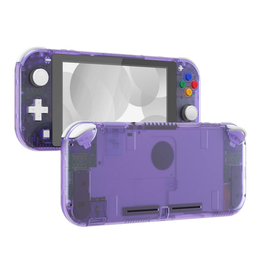 eXtremeRate Clear Atomic Purple DIY Replacement Shell for Nintendo Switch Lite  NSL Handheld Controller Housing w/Screen Protector  Custom Case Cover for Nintendo Switch Lite