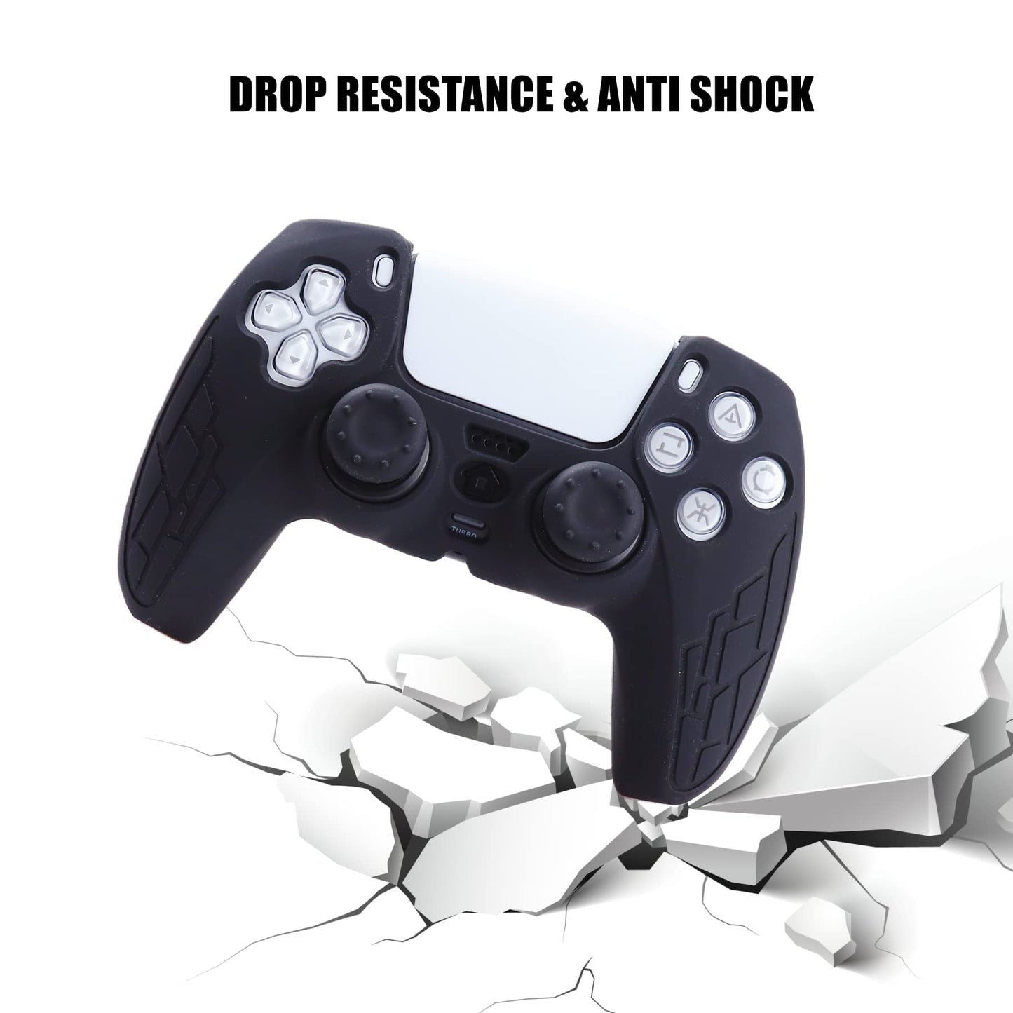 Oiokew Silicone Skin Case for PS5 Controller - Anti-Slip Cover with 10 Joystick Grips - PS5 Controller #8