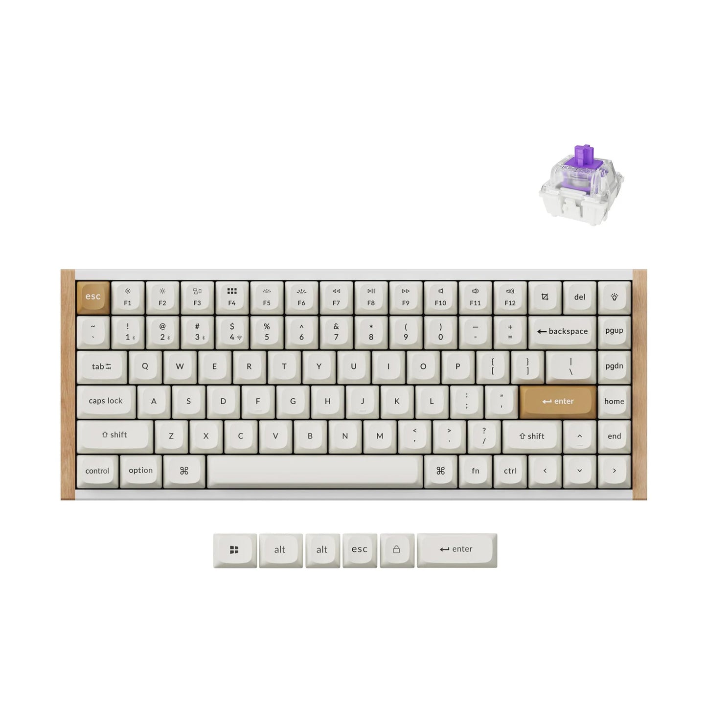 Keychron K2 HE Rapid Trigger Wireless Custom Mechanical Keyboard with Hall Effect Gateron Double-Rail Magnetic Switch  2.4 GHz QMK Bluetooth 5.2 RGB Compatible with Mac Windows Linux (Aluminum + Wood)