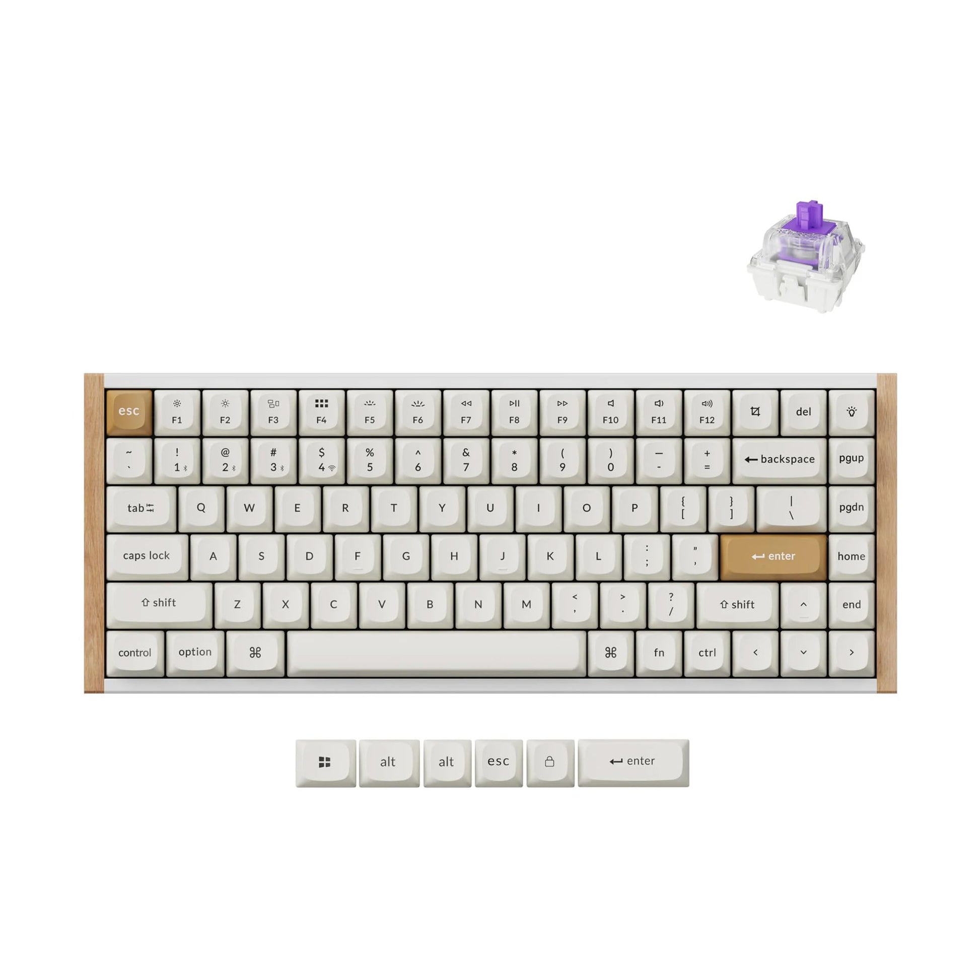 Keychron K2 HE Rapid Trigger Wireless Custom Mechanical Keyboard with Hall Effect Gateron Double-Rail Magnetic Switch  2.4 GHz QMK Bluetooth 5.2 RGB Compatible with Mac Windows Linux (Aluminum + Wood)