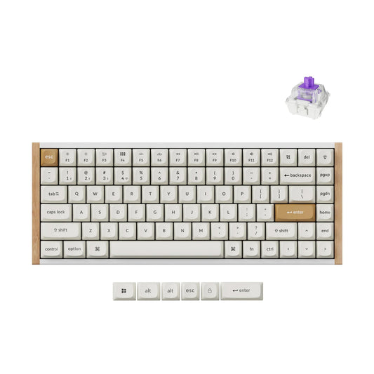 Keychron K2 HE Rapid Trigger Wireless Custom Mechanical Keyboard with Hall Effect Gateron Double-Rail Magnetic Switch  2.4 GHz QMK Bluetooth 5.2 RGB Compatible with Mac Windows Linux (Aluminum + Wood)