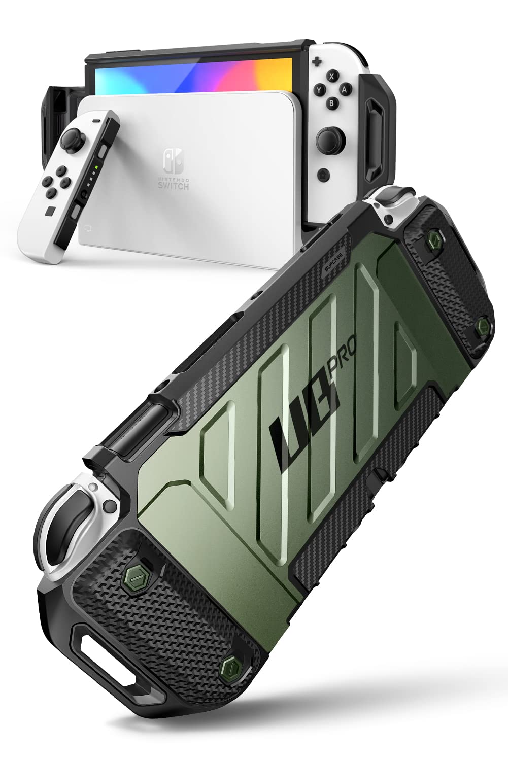 SUPCASE Nintendo Switch OLED Case 2021, Military-Grade Protection, Dockable, Green, 10.91 x 4.25 x 1.22 in