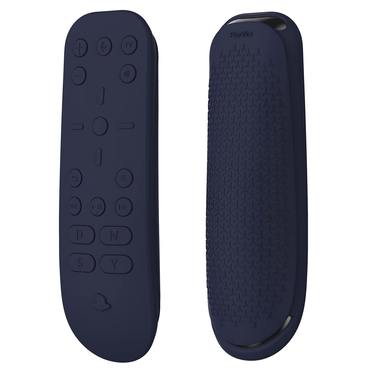PlayVital Silicone Protective Remote Case for ps5 Media Remote Cover  Ergonomic Design Full Body Protector Skin for ps5 Remote Control - Midnight Blue