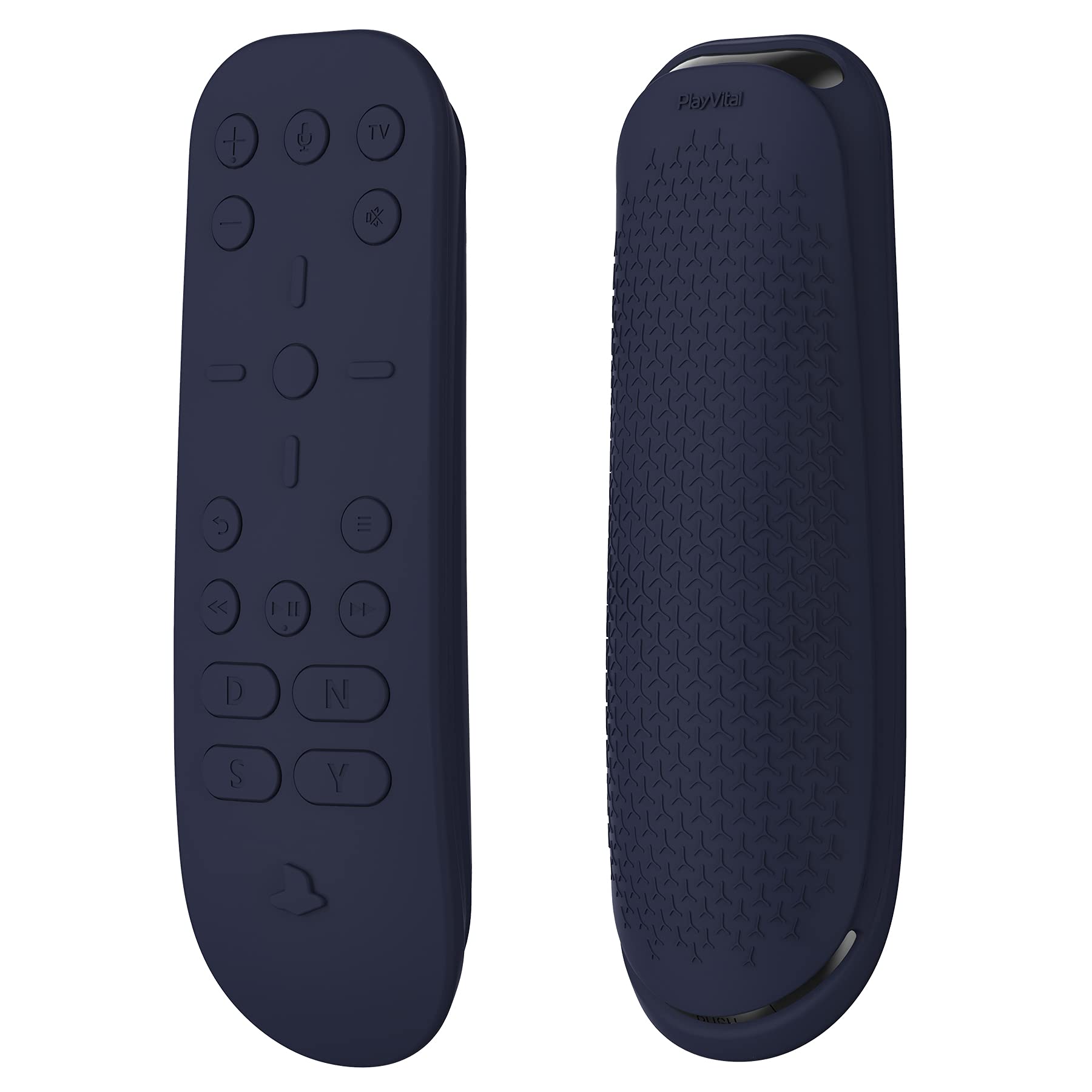 PlayVital Silicone Protective Remote Case for ps5 Media Remote Cover  Ergonomic Design Full Body Protector Skin for ps5 Remote Control - Midnight Blue