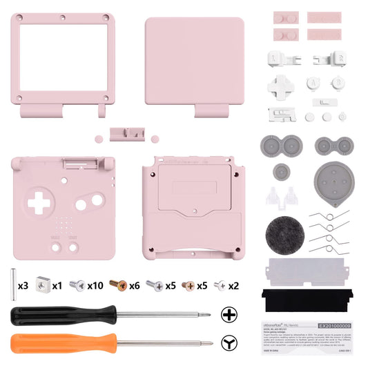 IPS Ready Upgraded eXtremeRate Cherry Blossoms Pink Custom Replacement Housing Shell for Gameboy Advance SP GBA SP - Compatible with Both IPS & Standard LCD - Console & Screen NOT Included
