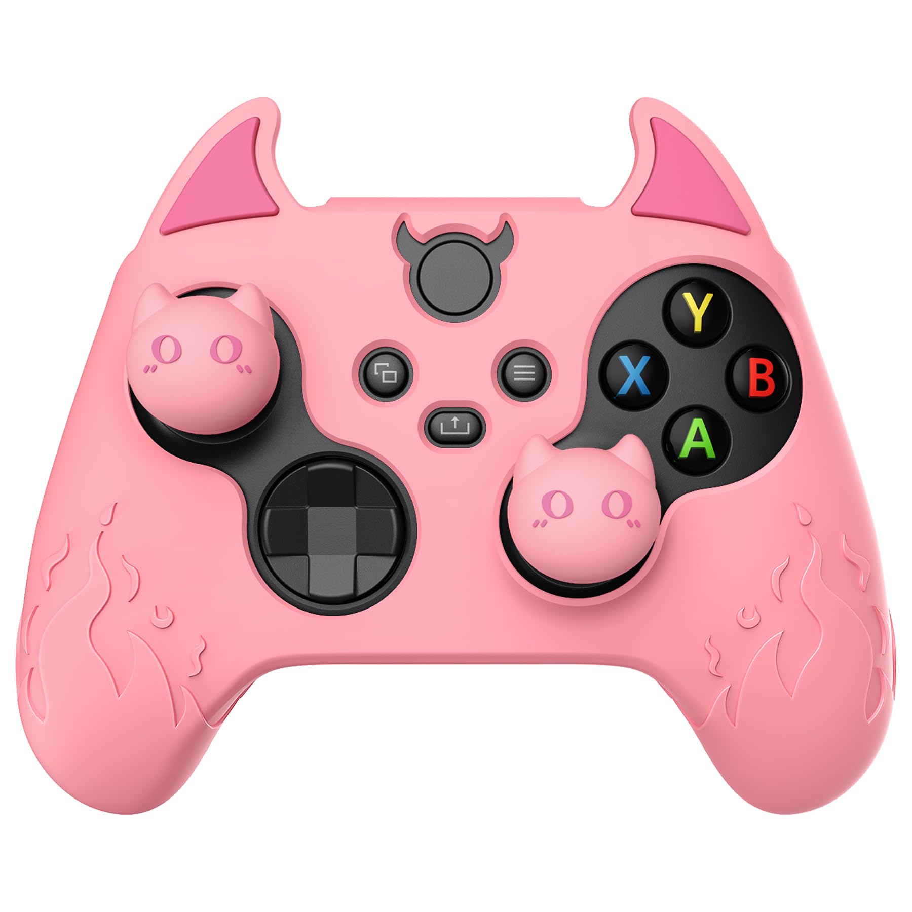 PlayVital Halloween Cute Demon Silicone Cover for Xbox Series X/S Controller  Kawaii Anti-Slip Controller Skin Grip Protector for Xbox Core Wireless Controller with Thumb Grip Caps - Pink