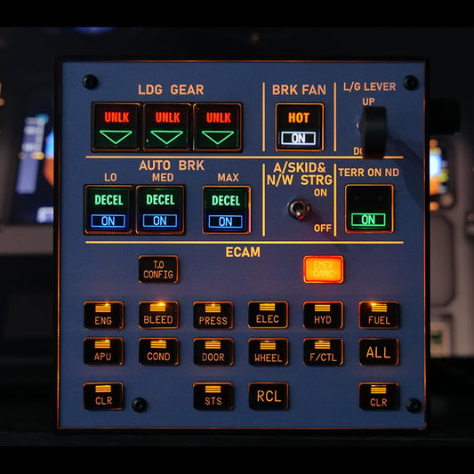 Goekhyrani Flight Simulator Control Panel, A103 A32X/A31X/A350/XECAM HOME COCKPIT Landing Gear Indicator Integrated Panel for MS
