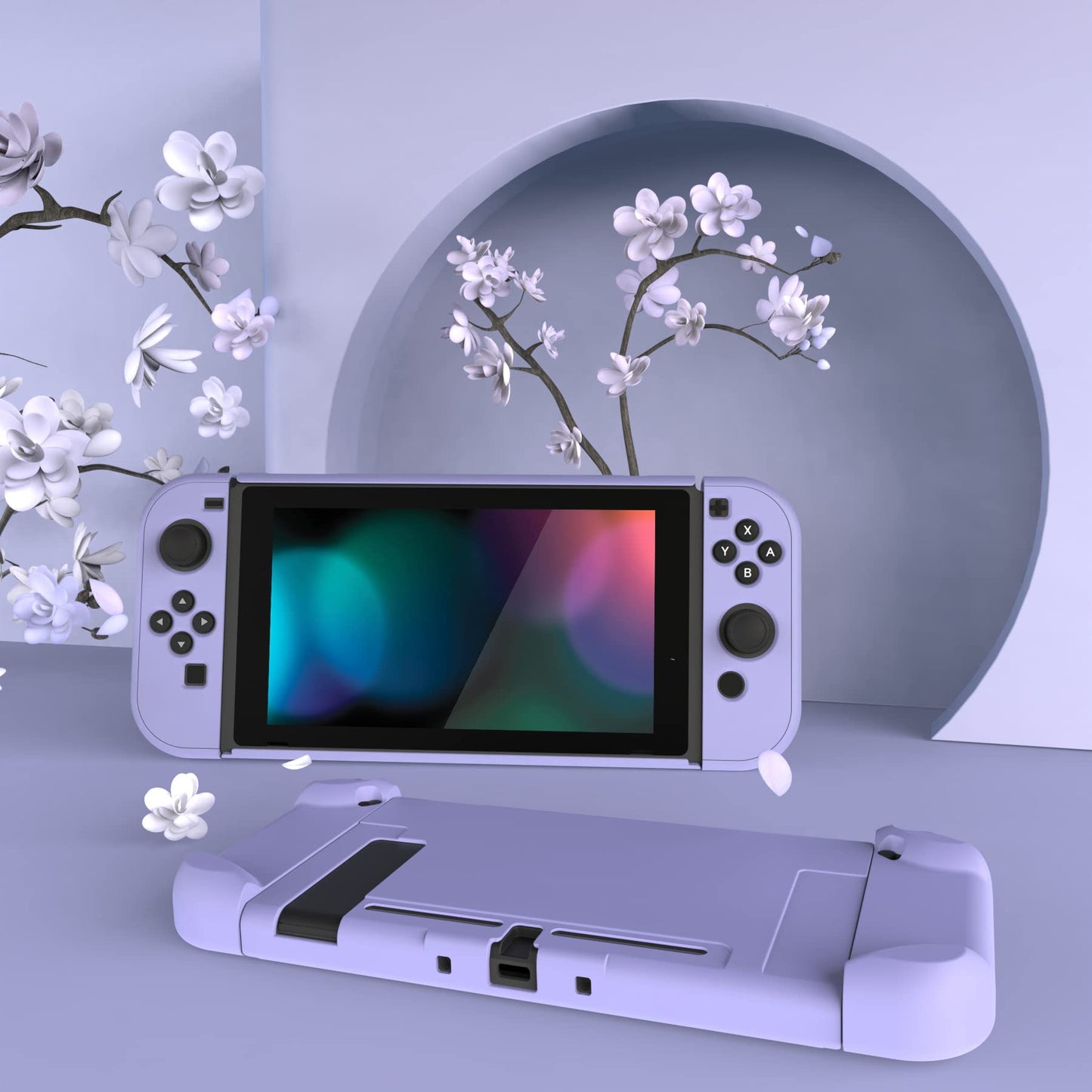 eXtremeRate Nintendo Switch Protective Case - Shock-Absorbent, Anti-Scratch, Hard Shell - Light Violet, Model NTP341