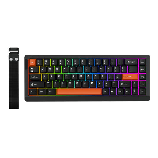 EPOMAKER HE68 Lite Hall Effect Gaming Keyboard  8k Polling & 128K Scan Rate  0.005mm Adjustable Trigger  0.125ms Latency  5-Layer Sound-Dampened  Snap Key  SOCD  A-RGB  Wired  Mac Software (Black Red)