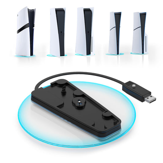 IINE RGB Vertical Stand for PS5/Slim/Pro, PS5/Slim/Pro Base Stand with Adjustabel Lights, Vertical Station Base with Screw & USB