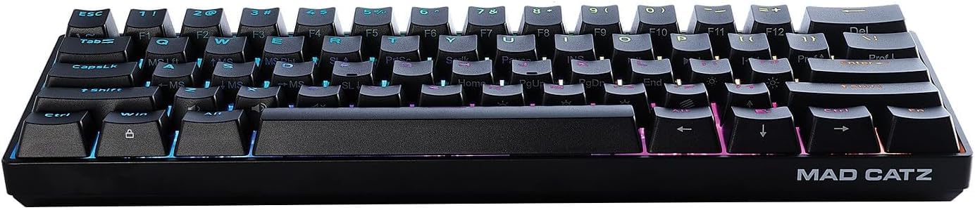 Mad Catz S.T.R.I.K.E. 6 RGB Mechanical Gaming Keyboard, Compact 60%, Black, Model KS63NMUSBL00