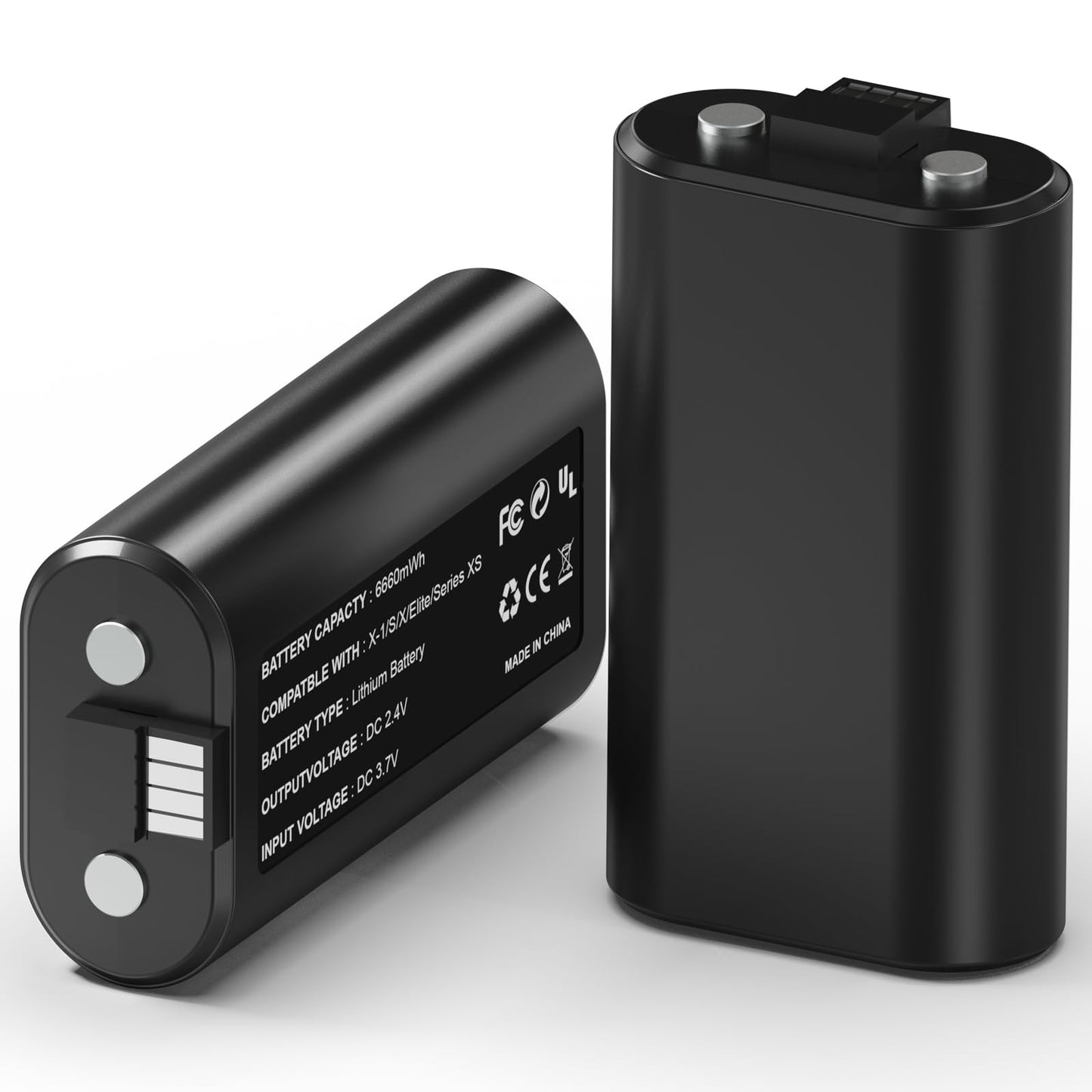 Wodbymat Rechargeable Battery Pack (2-Pack  6660mWh) for Xbox Series X/S & One/S/X/Elite Controllers - Overcharge & Short-Circuit Protection  Play & Charge Simultaneously - FCC/CE Certified