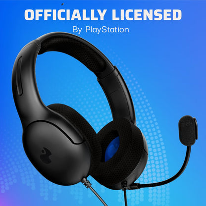 PDP AIRLITE Wired Stereo Gaming Headset - Lightweight, Noise-Canceling Mic, 3.5mm Jack, Compatible with PS5/PS4/PS3/PC, Black