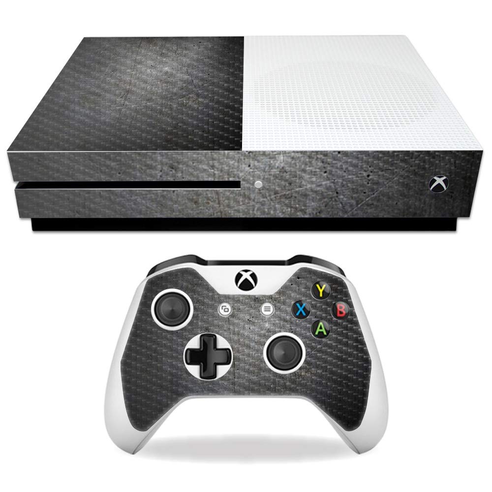 MightySkins Carbon Fiber Skin for Microsoft Xbox One S - Scratched Up | Protective  Durable Textured Carbon Fiber Finish | Easy to Apply  Remove  and Change Styles | Made in The USA