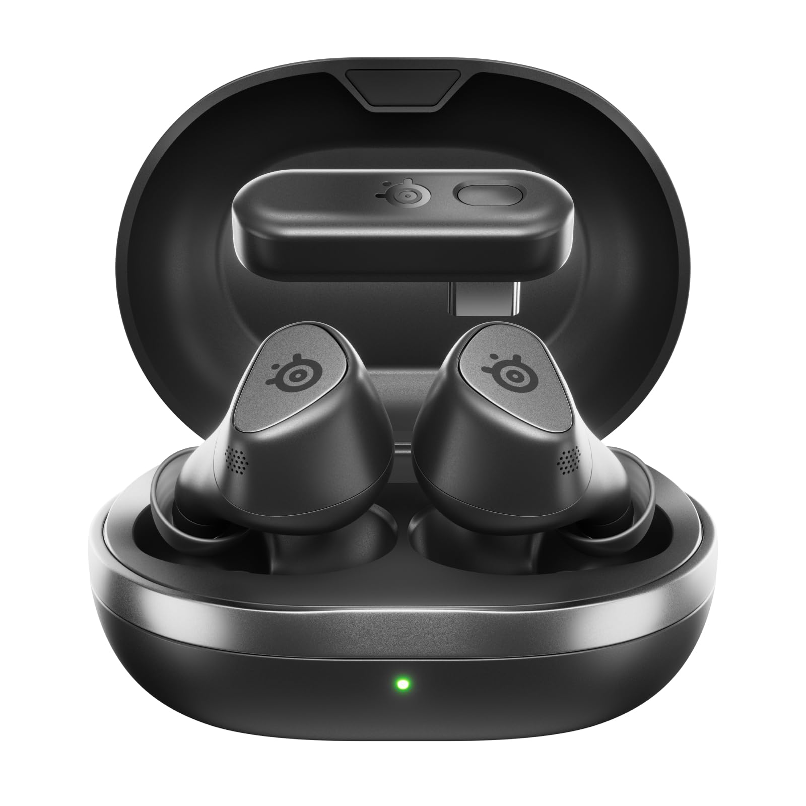 SteelSeries Arctis GameBuds - 2.4GHz & Bluetooth 5.3 Earbuds, Active Noise Cancelling, IP55, 40H Battery, Black, One Size,