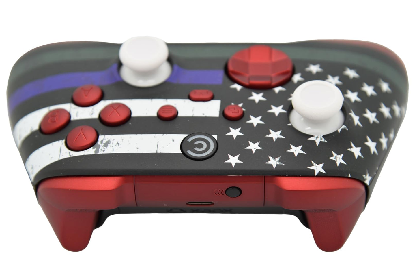 Custom Controllerzz Wireless Controller for PC, Xbox Series X/S & One - Multi Line Flag & Red Inserts, Designer Series