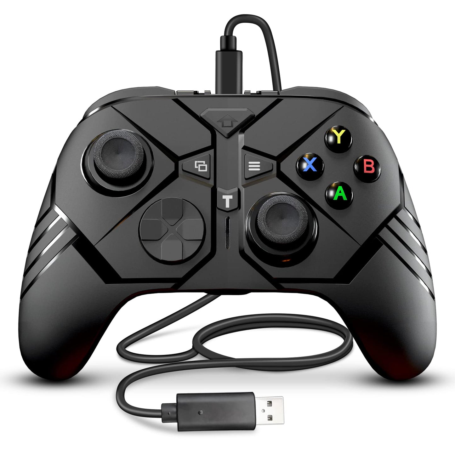 SWVOE Wired Game Controller for X-one Series/X/S & PC, Turbo Function, 3.5mm Audio Jack, Black
