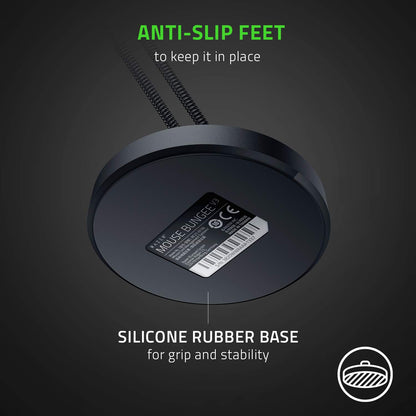 Razer Gaming Mouse Bungee V3 - Drag-Free Wired Support, Weighted Base, Anti-Slip Feet, Black, Model RC21-01560100-R3U1