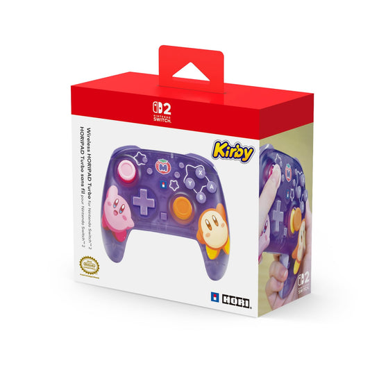 HORI Wireless HORIPAD Turbo (Kirby & Waddle Dee) for Nintendo Switch 2 - Wireless Handheld Controller - Officially Licensed by N