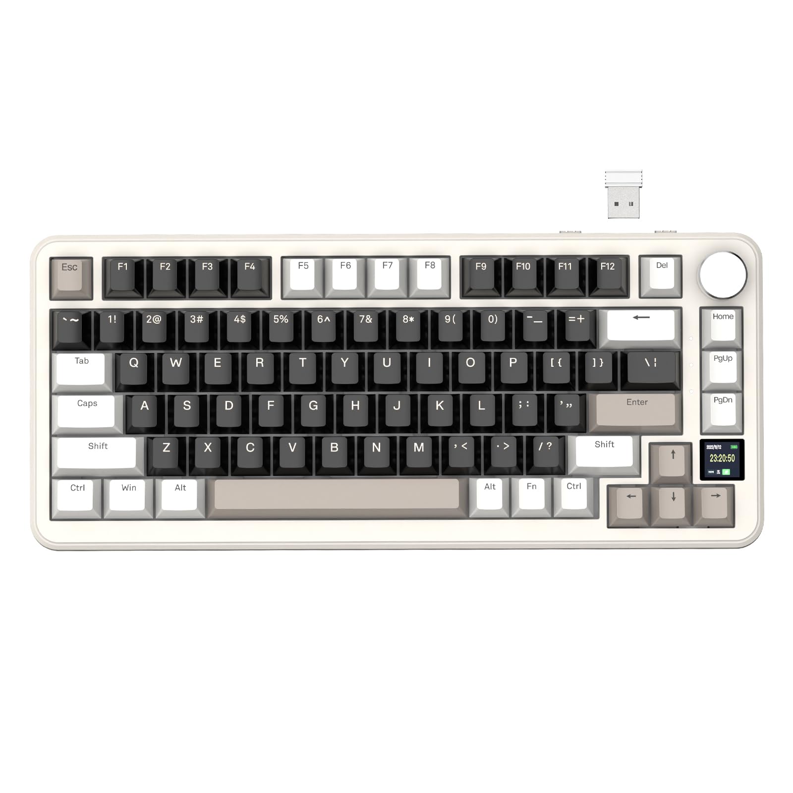 ATTACK SHARK X85Pro 75% Triple-Mode Mechanical Gaming Keyboard Hot Swappable 2.4GHz Wireless/Bluetooth/USB-C TFT Display & Knob RGB Gasket Mount QMK Custom for PC/MAC-Cheese/Linear Blueberry Switch