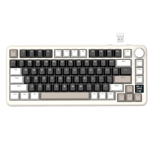 ATTACK SHARK X85Pro 75% Triple-Mode Mechanical Gaming Keyboard Hot Swappable 2.4GHz Wireless/Bluetooth/USB-C TFT Display & Knob RGB Gasket Mount QMK Custom for PC/MAC-Cheese/Linear Blueberry Switch