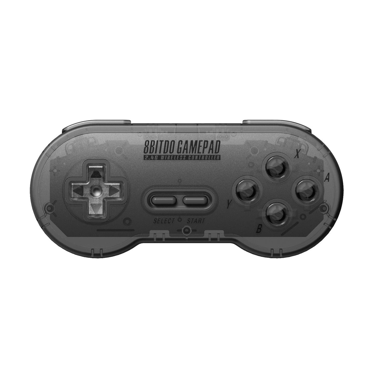 8Bitdo SN30 Wireless Gamepad for SNES/SFC - Transparent Edition, 2.4G, Black