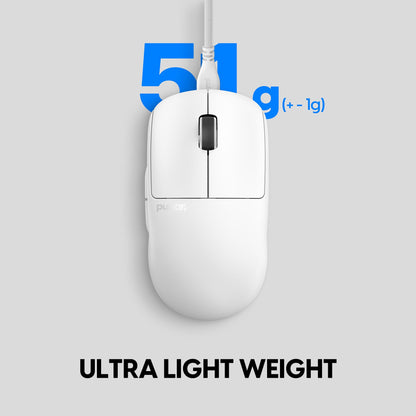 Pulsar Gaming Gears X2 Wired Gaming Mouse - Ultra Lightweight, 26000 DPI, Optical Switch, Medium, White, Model PX2222D
