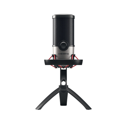 Cherry UM 6.0 Advanced  USB Microphone for Streaming  Podcasts  Home Office  2 Directional Patterns  Shock-Mount  Compatible with PC/Mac/PS4/PS5  Silver/Black