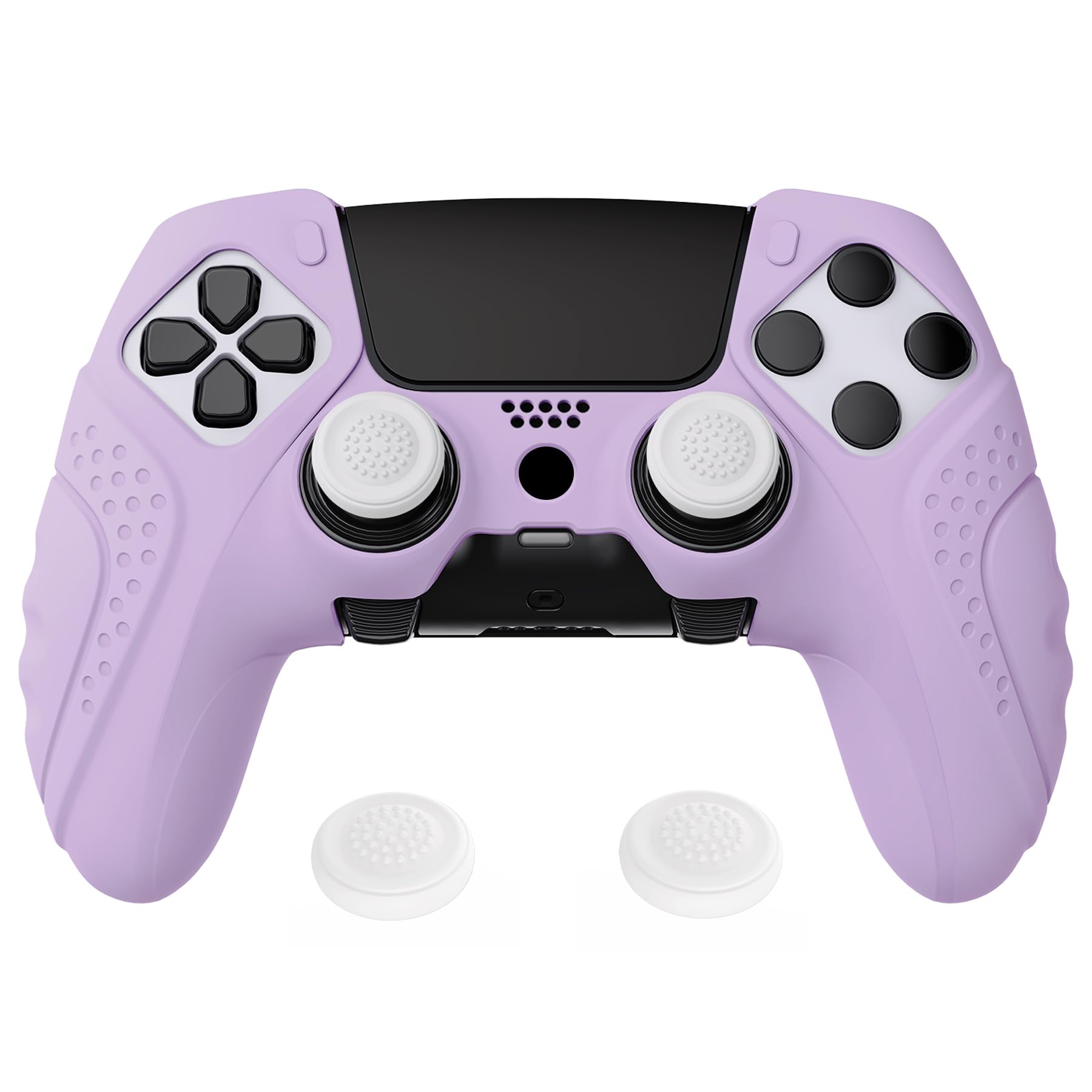 PlayVital Guardian Edition Anti-Slip Ergonomic Silicone Cover Case for ps5 Edge Controller  Soft Rubber Protector Skin for ps5 Edge Wireless Controller with Thumb Grip Caps - Mauve Purple