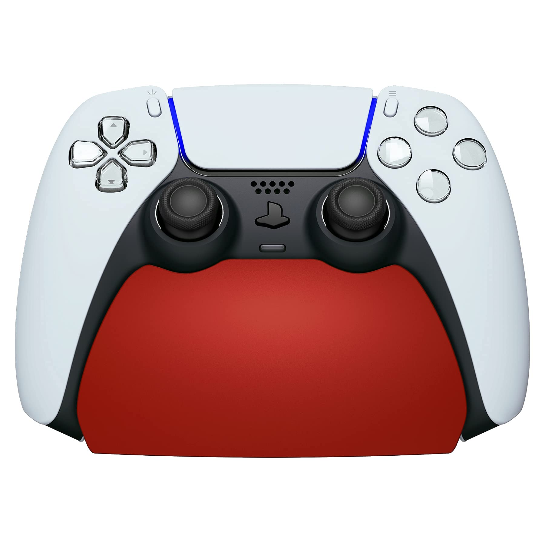 PlayVital Red Controller Display Stand for ps5  Gamepad Accessories Desk Holder for ps5 Controller with Rubber Pads