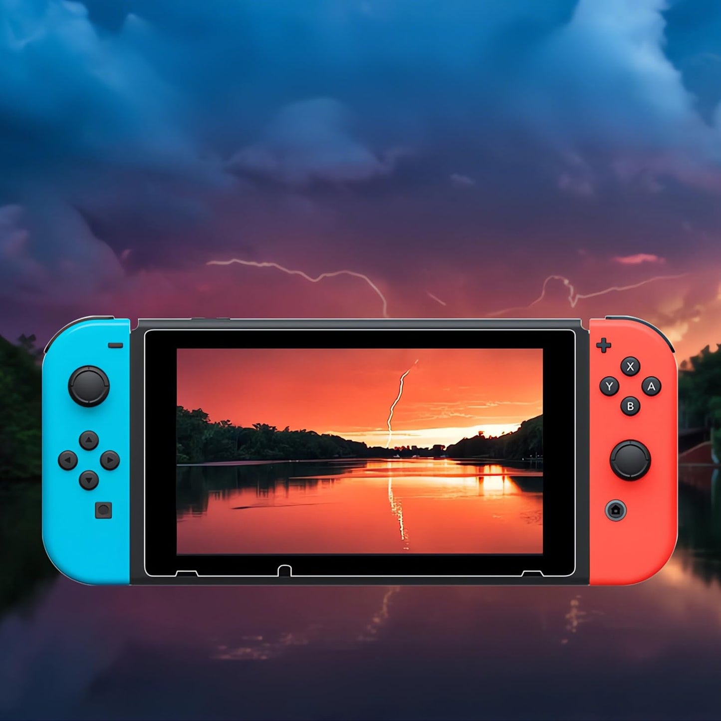 maomini Tempered Glass Screen Protector for Nintendo Switch 2017 - 3 Pack, Bubble-Free, Shockproof, 6.9 Inch, Clear