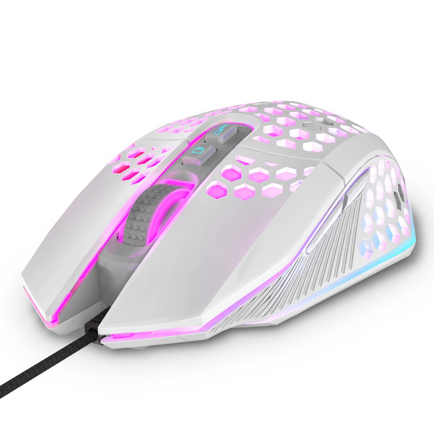 targeal Ergonomic Gaming Mouse - USB Wired Computer Gamer Mice with 8000 DPI Adjustable/Customizable Buttons/RGB Backlit - for Windows 7/8/10/XP  Vista  Linux  PC/Mac/Laptop