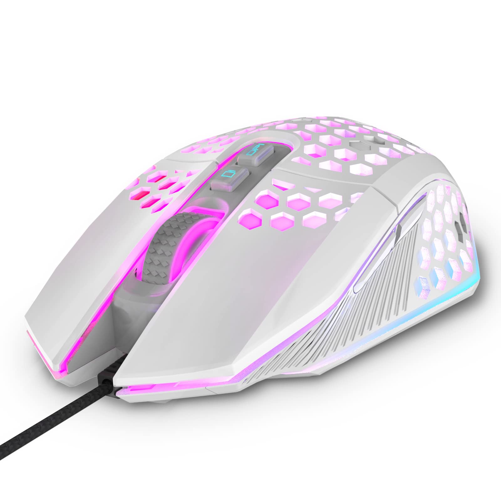 targeal Ergonomic Gaming Mouse - USB Wired Computer Gamer Mice with 8000 DPI Adjustable/Customizable Buttons/RGB Backlit - for Windows 7/8/10/XP  Vista  Linux  PC/Mac/Laptop