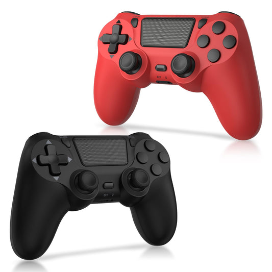 Hiyuky Wireless Controller 2 Pack for PS4/PC - Black+Red, Dual Vibration, Motion Control, Audio Jack