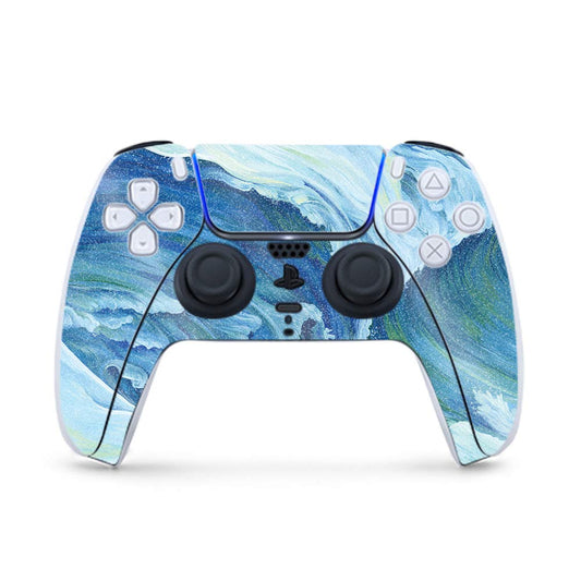 MightySkins Glossy Glitter Gaming Skin for PS5 / PlayStation 5 Controller - Perfect Wave | Durable High-Gloss Glitter Finish | Easy to Apply and Change Style | Made in The USA