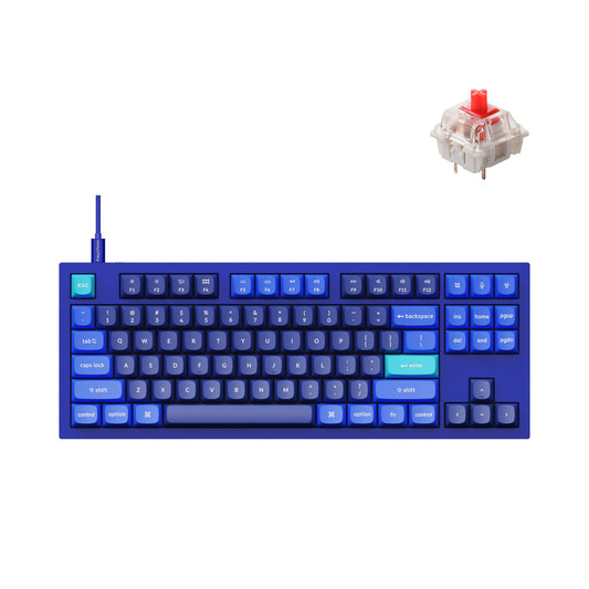 Keychron Q3 RGB Tenkeyless Layout 87-Key QMK/VIA Programmable Macro Hot-swappable Wired Custom Mechanical Keyboard with Gateron G Pro Red Switch Double Gasket Compatible with Mac Windows Linux(Blue)