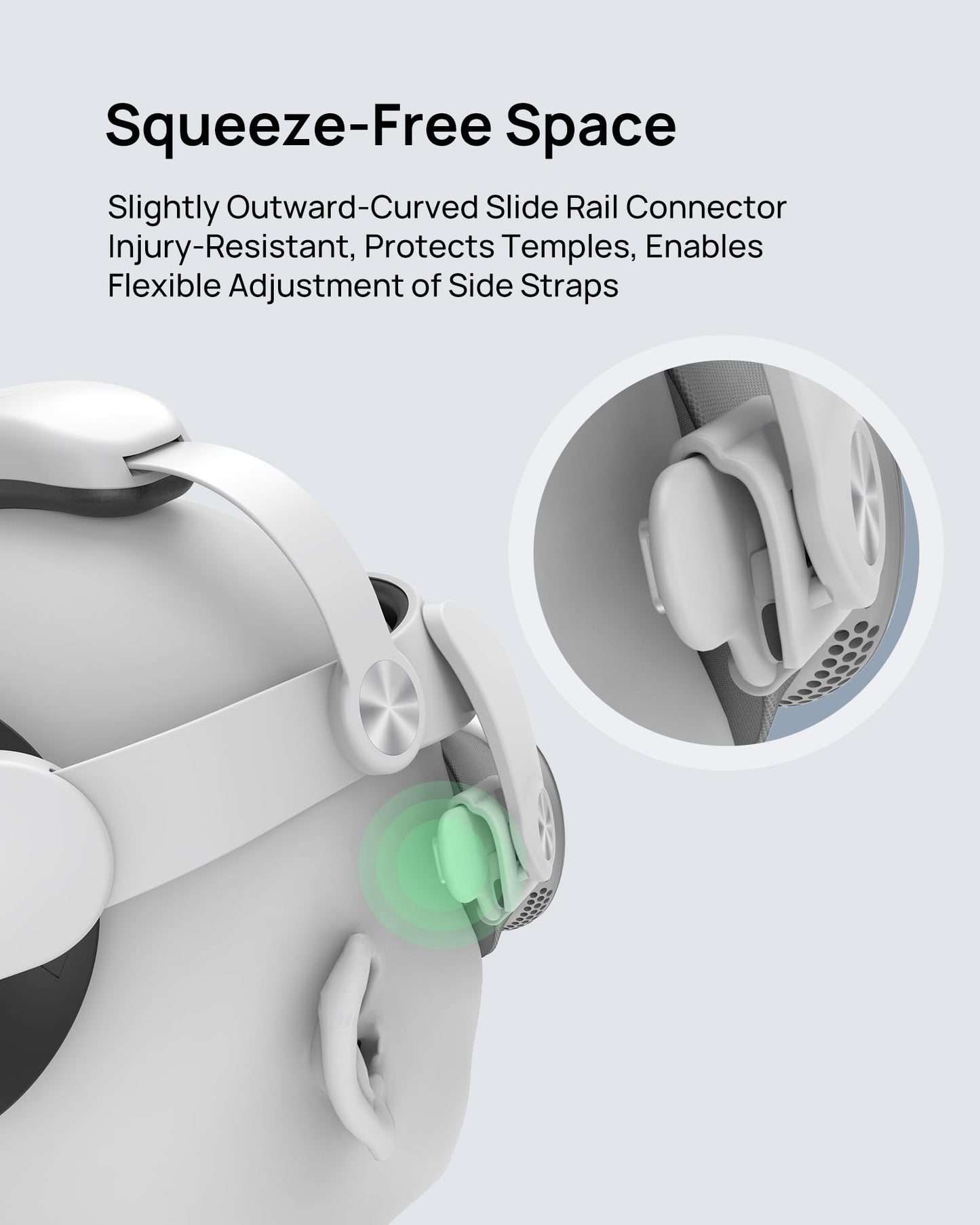SODI Head Strap for Apple Vision Pro, Weight-Balancing, One-Button Retractable, Dual Knob Adjustment, White, Model SODI 705