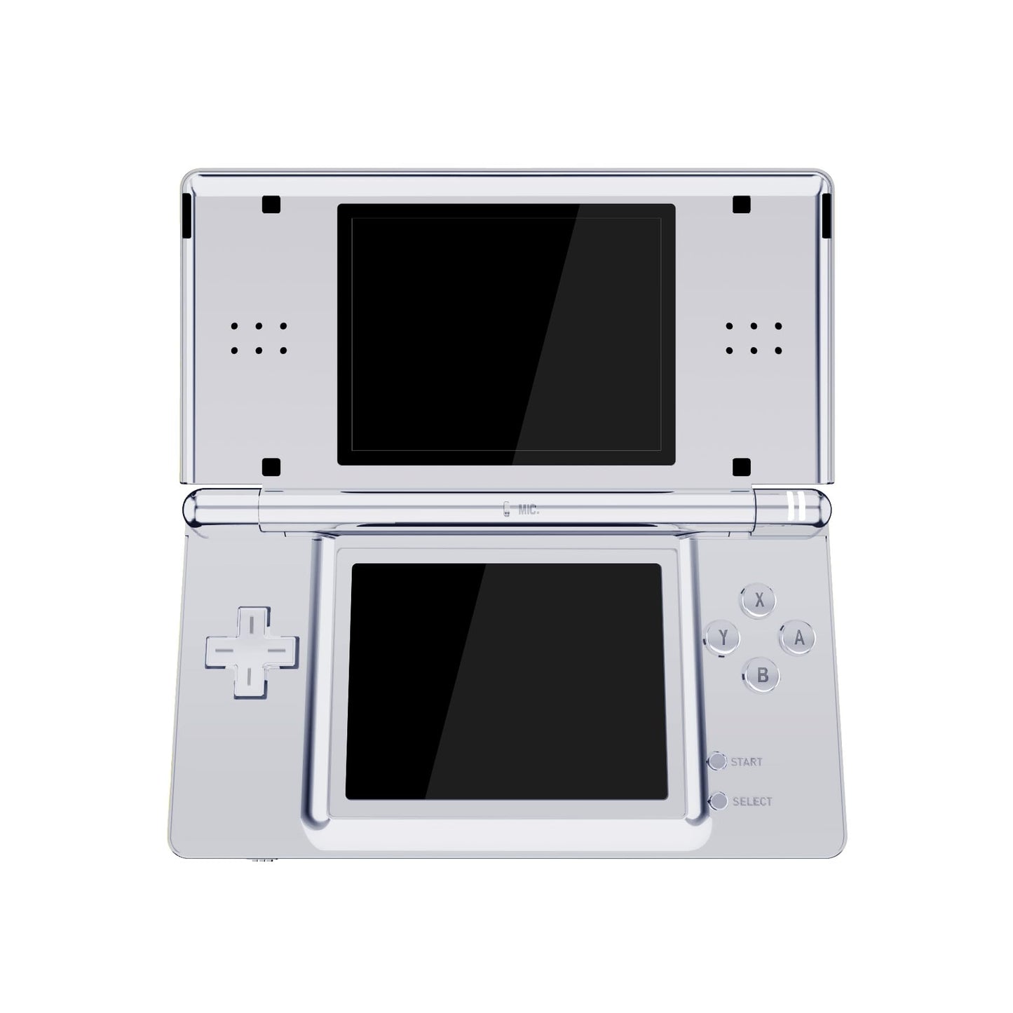 eXtremeRate Chrome Silver Replacement Full Housing Shell for Nintendo DS Lite, Model DSLD4002-1, Custom Console Case with Buttons and Screen Lens